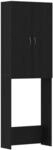 vidaXL Waschmaschinenschrank Schwarz Eichen-Optik 64x25,5x190 cm