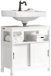 SoBuy Waschbeckenunterschrank Badezimmerschrank-Badschrank mit Fu&szlig;polster,