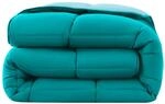 wometo Steppbett Bettdecke Wende-Design ca. 155x220 cm &ndash; t&uuml;rkis & hellblau...