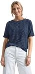 Street One Shirt mit Boat Neck und Elastikbund Ashen Blue 34