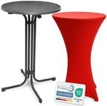 Beautissu Stehtisch mit Hussen &ndash; Klappbarer Stehtisch 70 cm Grau inkl....