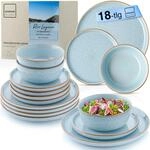 S&Auml;NGER Rio Lagune | Tafelservice 18 teilig, Steingut Geschirr Set 6 Personen,...