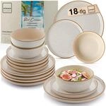 S&Auml;NGER Rio Creme | Tafelservice 18 teilig, Steingut Geschirr Set 6 Personen, 6x