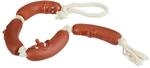 4 x Hundespielzeug Wurst, kleine & mittlere Hunde, robust, ohne Quietscher,