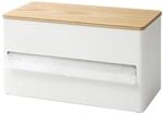 Yamazaki 1645 RIN K&uuml;chenrollenhalter, wei&szlig;, Stahl/Holz/Silikon, minimalistisch,
