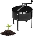Relaxdays Gartensieb, Handkurbel, &Oslash; 40 cm, Erde, Steine, Sand, Stahl, stehend,