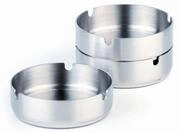 APS Aschenbecher, Ascher, hochwertiger Zigarettenascher aus Edelstahl, matt poliert,