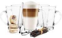 Sendez 6 Latte Macchiato Gl&auml;ser 300 ml mit Henkel und 6 L&ouml;ffel Kaffeegl&auml;ser