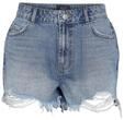NOISY MAY Damen Jeansshorts Einfarbig Bequeme Passform Used Look Sommer