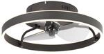 Qazqa led Modern Deckenventilator - Maddy - Schwarz, RundB&uuml;rolampe, 2700K -...