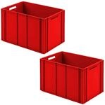BRB 2 Eurobeh&auml;lter mit 2 Durchfassgriffen, LxBxH 600x400x420 mm, Rippenboden...