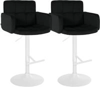CLP Barhocker 2er Set mit Lehne Los Angeles, Barstuhl gepolstert Samt,...