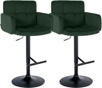 CLP Barhocker 2er Set mit Lehne Los Angeles, Barstuhl gepolstert Samt,...