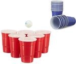 Relaxdays 100 x Beer Pong Becher in Rot und Blau, Getr&auml;nkebecher 473 ml / 16...