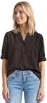 Street One Damen Kurzarm Bluse mit Split Neck und Elastiksaum