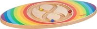 goki Evolution 59962 - Balance Board Labirinto aus Holz, 3 Bunte Mumeln zum