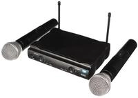 HQ-Power UHF -Mikrofon, drahtlos, 2 Kan&auml;le, 2 Mikrofone, 863,05 MHz + 854,00...