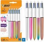 BIC 4 Farben Kugelschreiber Set 4 Colours Shine, in verschiedenen Farben, 5er Pack,
