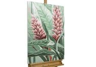 KunstLoft Leinwandbild | 100% HANDGEMALT | 60x90cm | Gem&auml;lde 'Jungle Blossom' 