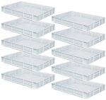 BRB 10 Eurobeh&auml;lter mit Griffleisten, LxBxH 600x400x85 mm, durchbrochen, wei&szlig;