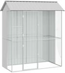 vidaXL Vogelk&auml;fig Grau 215 x 110 x 247 cm Verzinkter Stahl, Garten und Terrasse,