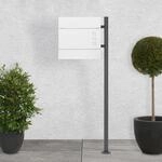 ECD Germany Standbriefkasten mit Zeitungsfach, Design Briefkasten mit Pfosten,