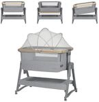 Kikka boo Beistellbett Nanna, 2 Matratzen, Schaukelstangen, Moskitonetz, R&auml;der,