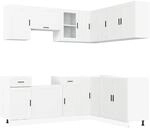 vidaXL 11-tlg. K&uuml;chenschrank-Set Porto Wei&szlig; Holzwerkstoff, K&uuml;chenzeile