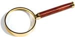 Leuchtturm 305535 Lupe mit Griff und Glaslinse, goldfarbener Metallrand, 3-fache