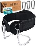 PULLUP & DIP G&uuml;rtel mit Kette und 3x Karabiner, Dip G&uuml;rtel inkl. Neopren...