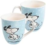 United Labels The Peanuts Tasse Snoopy 280 ml, Blau mit Punkten, Kaffeebecher...