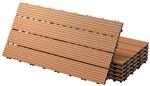 ECD Germany WPC Terrassenfliesen 60x30 cm/12 St&uuml;ck=2m&sup2;, Hellbraun, geriffelt,