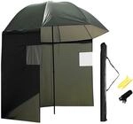 Wiltec Angelschirm 250cm mit Seitenwand und zwei Sichtfenstern Schirmzelt als