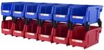 VEVOR Stapelboxen 12er-Set Sichtlagerboxen Blau/Rot (6 Beh&auml;lter pro Farbe)
