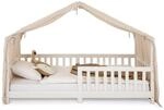 IDIMEX Hausbett-Vorhang LIAN 1 St&uuml;ck, Beige &ndash; aus doppellagigem Musselin mit