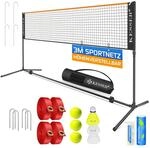 KESSER&reg; Badmintonnetz Tennisnetz | Federballnetz 3-Fach-H&ouml;henverstellbar