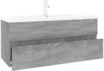 vidaXL Waschbeckenschrank mit Einbaubecken Grau Sonoma Holzwerkstoff,...