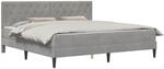 vidaXL Bettgestell mit Matratze Hellgrau 180 x 200 cm Samt, Modernes...