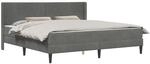 vidaXL Bettgestell mit Matratze Dunkelgrau 180 x 200 cm Samt,...