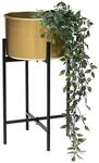 DanDiBo Blumenhocker mit Topf Gold Metall Schwarz 50 cm Blumenst&auml;nder 96527