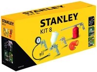 Stanley Druckluft Set 9045671STN - 8 St&uuml;ck Kompressor Zubeh&ouml;r - inkl. Blaspistole,