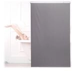 Relaxdays Duschrollo, 100x240 cm, Seilzugrollo f&uuml;r Dusche & Badewanne, Decke &