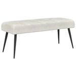 vidaXL Bank mit Knopfheftung Creme 110 x 40 x 46 cm Samt, Moderner rechteckiger