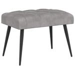vidaXL Bank mit Knopfheftung Hellgrau 60 x 40 x 45 cm Samt, Moderne gepolsterte...