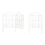 Relaxdays Gartentor, 3-teilig, Stahl, Gartenpforte Ornamente, Gartent&uuml;r mit 2