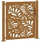vidaXL Gartentor 100x100 cm Wetterfester Stahl Wellen-Design, Zauntor, Outdoor...