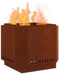 vidaXL Rauchfreie Feuerstelle Braun 58 x 58 x 51 cm Stahl, Moderner Feuerplatz,