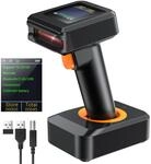 Tera 2D HW006 Barcode-Scanner, kabellos, QR-Code-Scanner mit Bluetooth, Zeitanzeige,