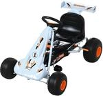 HOMCOM Gokart Tretauto mit Handbremse, verstellbarem Sitz, Pedal, Vor- und