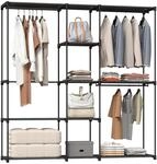 HOMCOM Kleiderschrank offen, 4 Stock Kleiderst&auml;nder Garderobe mit 2...